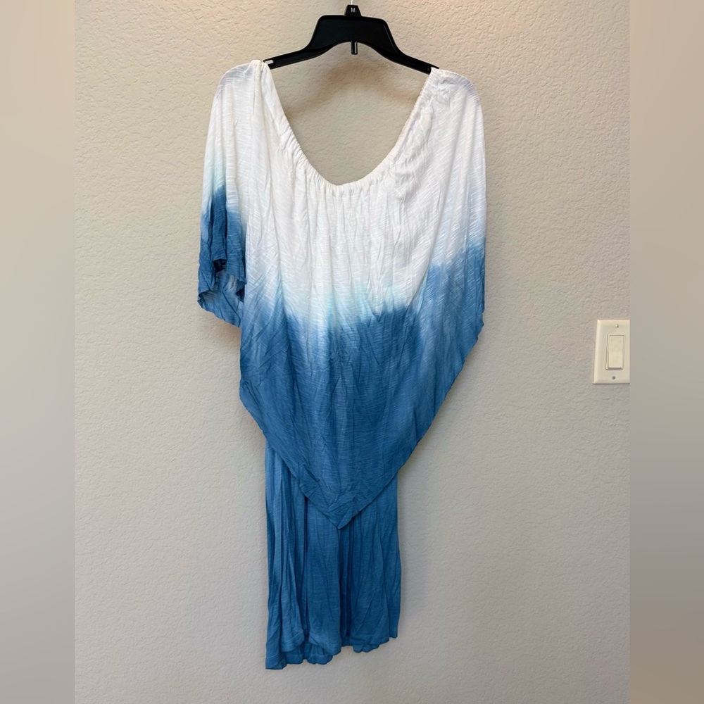 Elan Cream/blue Textured Blouse
